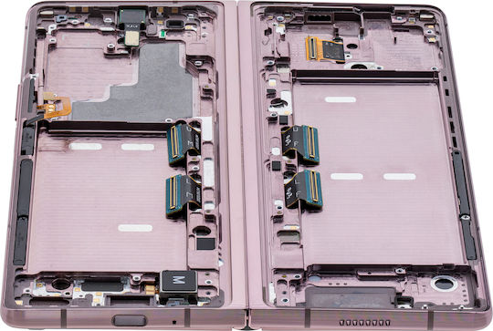 Inner Oled Assembly Frame Samsung Galaxy Z Fold 2 5g Us & International Service Pack Mystic Bronze Gold Hinge
