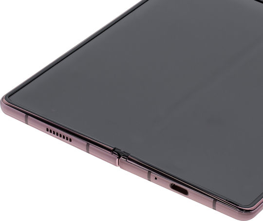Inner Oled Assembly Frame Samsung Galaxy Z Fold 2 5g Us & International Service Pack Mystic Bronze Gold Hinge