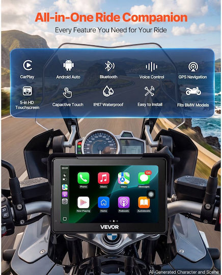 Vevor Motorrad-Navigationsbildschirm Motorrad MTCGPSKKBMWRVCUPV001V9