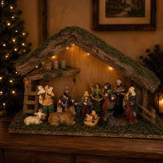 Large Wooden Manger 42x15.5x25.5 cm 11 Pieces