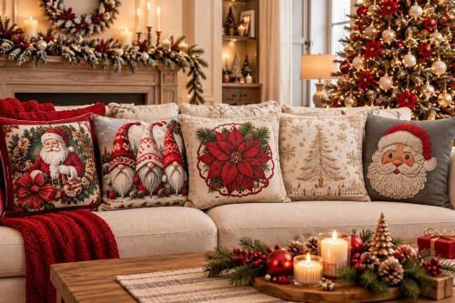 Christmas Pillow Case Spanish Fabric Alexandrino 45x45 Lh2026826