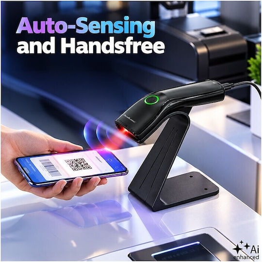 Qoltec Scanner Χειρός με Δυνατότητα Ανάγνωσης 1D Barcodes