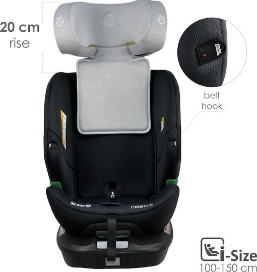Bebe Stars Nobile Καθισματάκι Αυτοκινήτου i-Size με Isofix Μαύρο 0-36 kg
