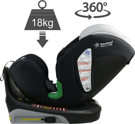Bebe Stars Nobile Καθισματάκι Αυτοκινήτου i-Size με Isofix Μαύρο 0-36 kg