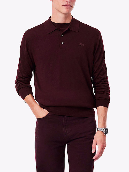 Lacoste Polo Πουλόβερ Bordeux