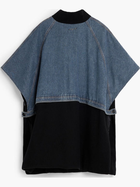 Damenponcho Schwarz