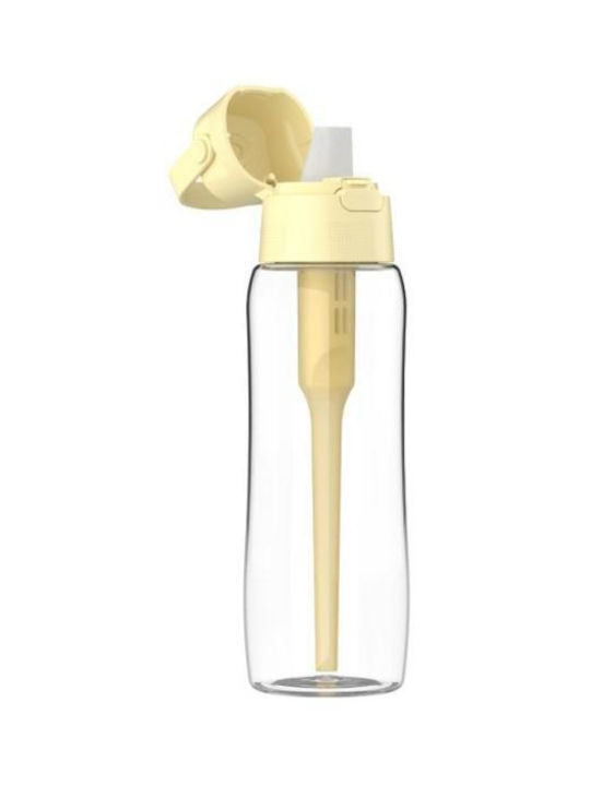Dafi Παγούρι Πλαστικό με Φίλτρο 600ml Κίτρινο