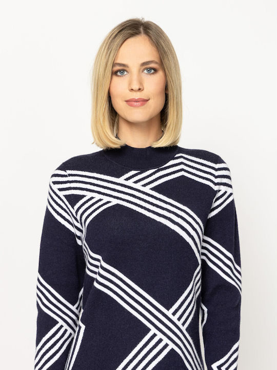 Hisla Midi Strickkleid Marineblau