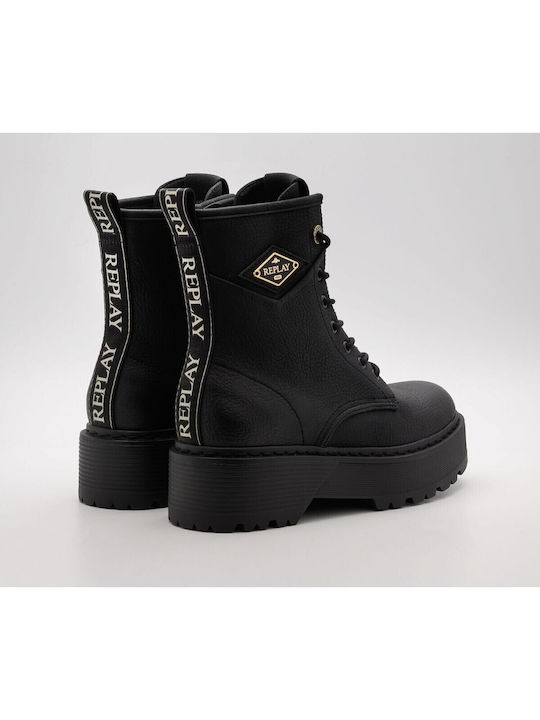 Luisa Flame Damen Biker-Stiefeletten Schwarz
