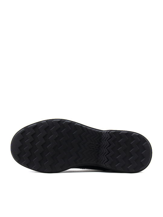 Lederne Damen-Biker-Stiefeletten Schwarz