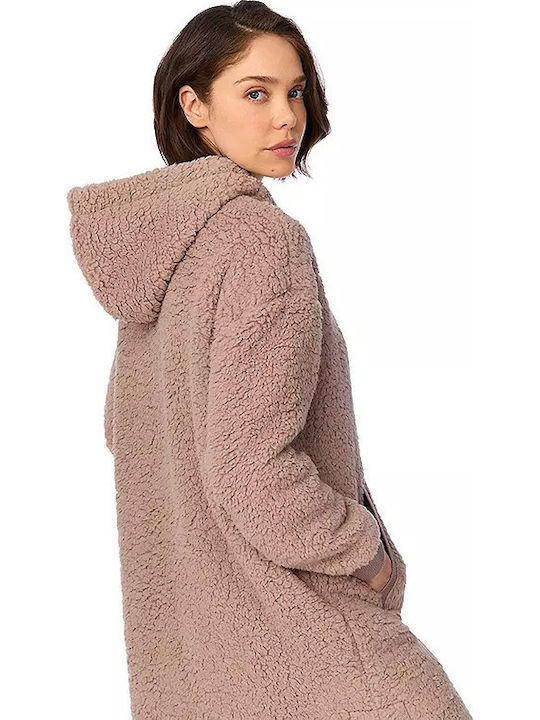 DKNY Дамски зимен Халат Taupe DKNY Дамски зимен Халат Taupe