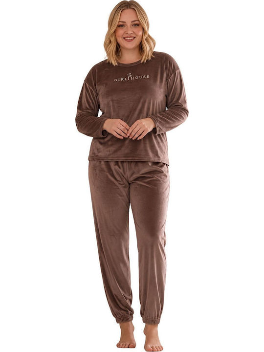Boyraz Winter Women's Chocolate Pajama Set