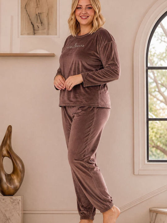 Boyraz Winter Women's Chocolate Pajama Set