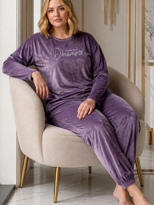 Boyraz Winter Women's Pyjama Set Lilac