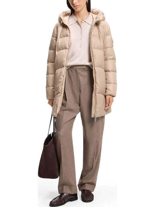 Women's Beige Winter Puffer Jacket