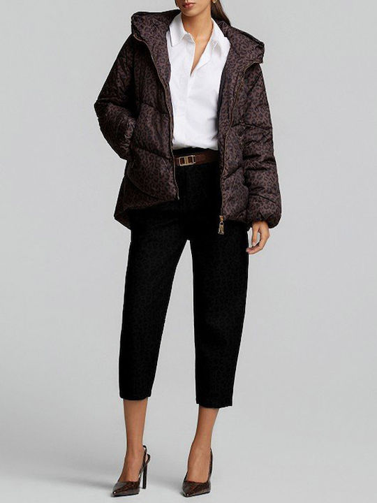 Women's Puffer Jacket for Winter Brown