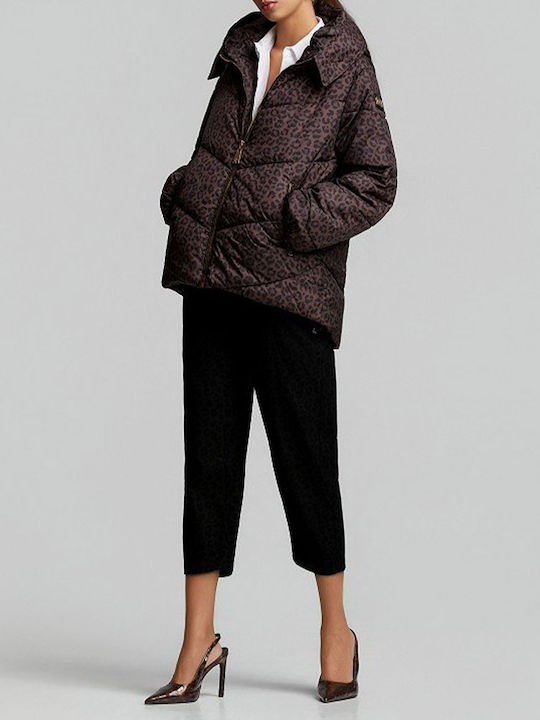 Women's Puffer Jacket for Winter Brown