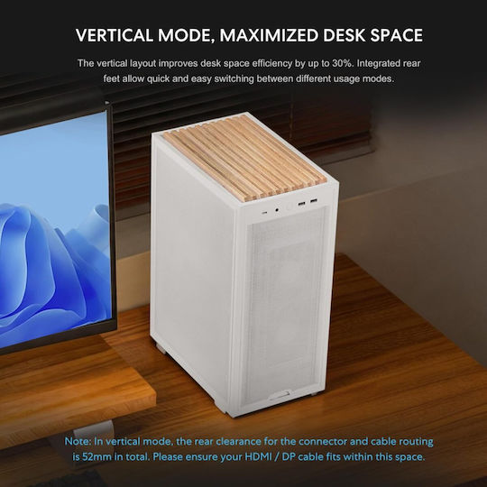 DAN B4-mATX Micro Tower Computer Case White Wood White - mATX Mesh