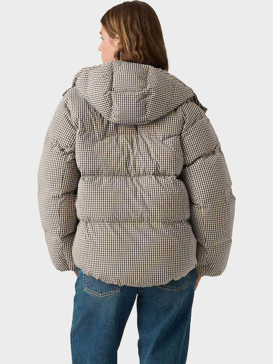 Bubble Κοντό Γυναικείο Puffer Μπουφάν για Χειμώνα Grey