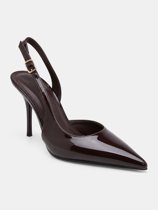 Pointed Toe High Heel Brown Pumps