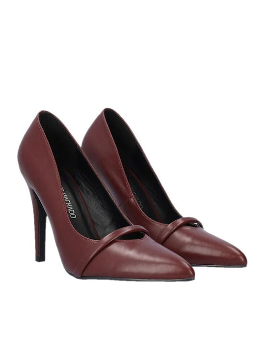 Pointed Toe Heels With Burgundy Stiletto Heel