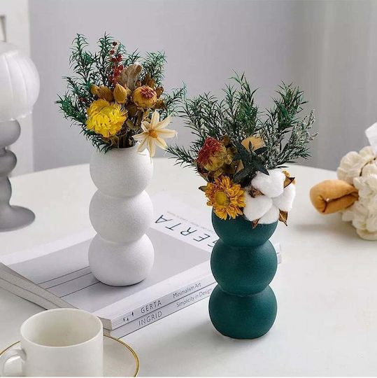SteweHome Decorative Concrete Vase White