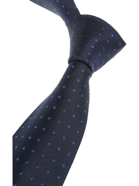 Manetti Herren-Seidenkrawatte mit Mustern in Blau