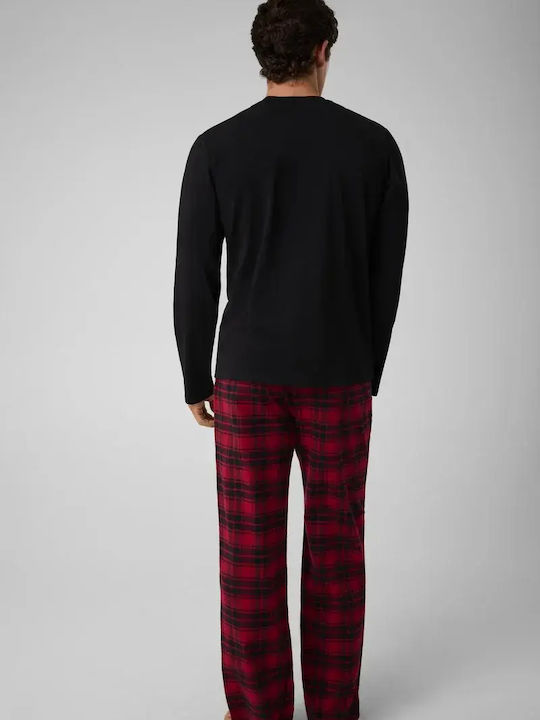 Guess Winterlicher Karierter Herrenpyjama Schwarz Guess Winterlicher Karierter Herrenpyjama Schwarz