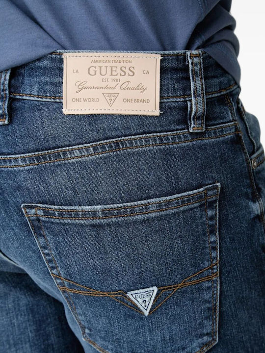 Guess Finnley Мъжки дънки със стеснена кройка Slim Tapered Fit в синьо