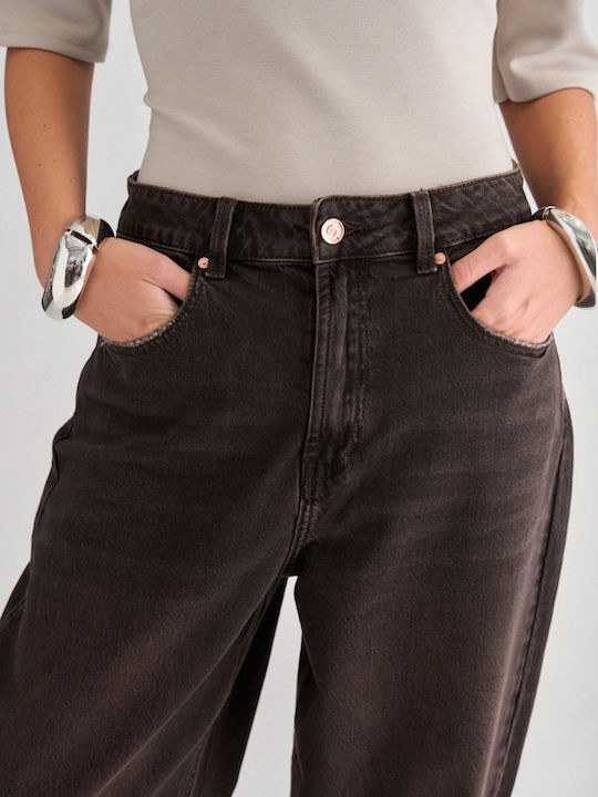 Damen Jeanshose in brauner Ballon-Passform