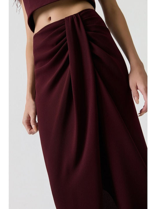 Midi Φούστα Φάκελος Burgundy