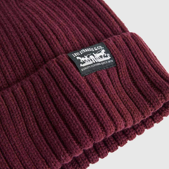 Sunset Beanie Men's Knitted Beanie in Burgundy