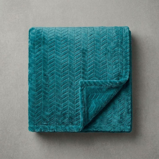 Sidirela Zigzag Διπλή 200x220εκ. Πετρόλ Sidirela Zigzag Διπλή 200x220εκ. Πετρόλ