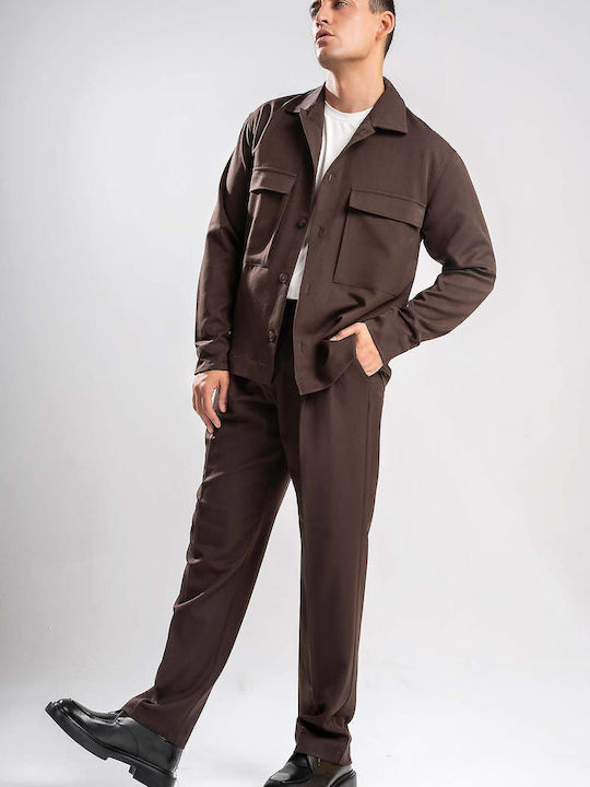 Overshirt Cu Mânecă Lungă, Regular Fit, Maro