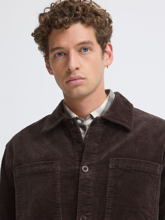 Μακρυμάνικo Κοτλέ Overshirt Καφέ