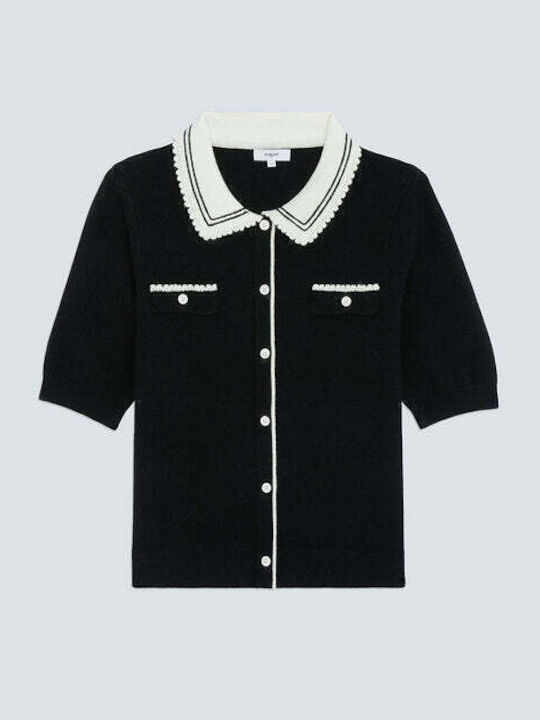 Women's Short Sleeve Black Blouse