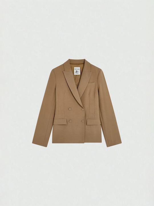 Semicouture Alicia Long Women's Double-Breasted Blazer Black