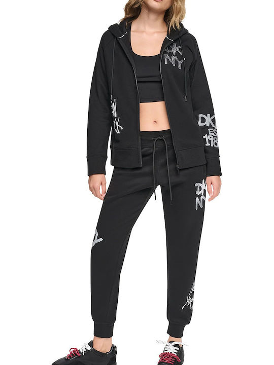 Damen-Strickjacke mit Reißverschluss Schwarz