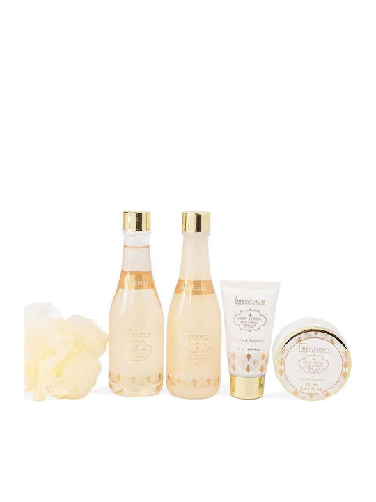 IDC Institute Set Baie Parfumat Gold pentru Hidratare & Curățarea Corpului Vanilie și Bergamotă 5 Bucăți IDC Institute Set Baie Parfumat Gold pentru Hidratare & Curățarea Corpului Vanilie și Bergamotă 5 Bucăți