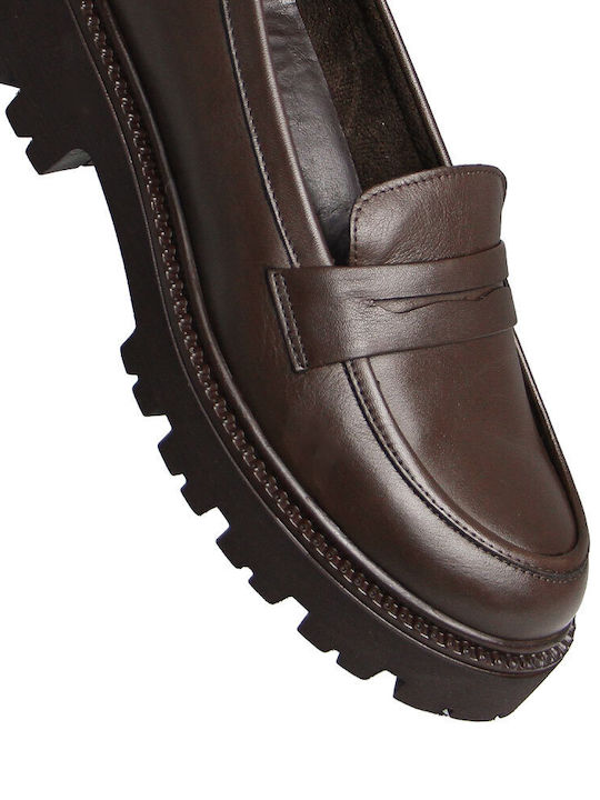 Leather Women's Moccasins in Brown