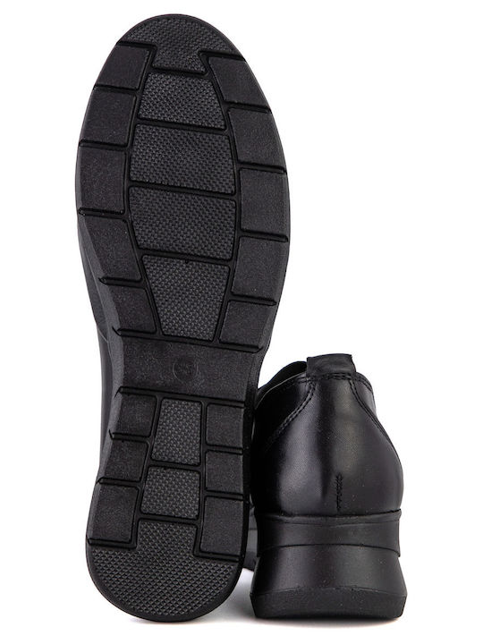 Leather Women's Moccasins in Black Colour 27248-Black