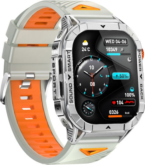 Microwear Smartwatch K70a Μαύρη Κάσα Μαύρο Λουρί Σιλικόνης