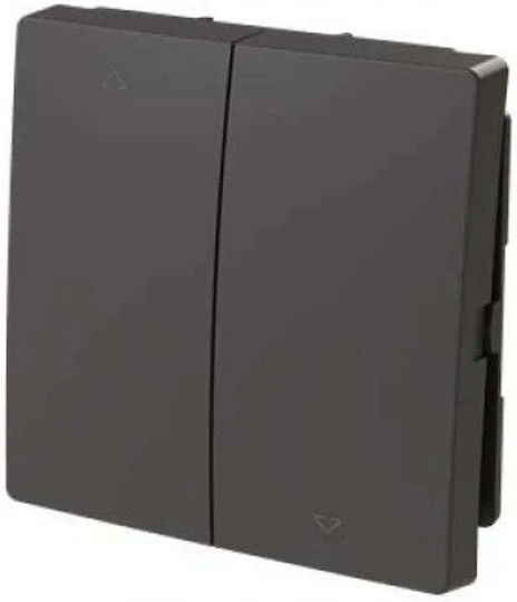 Abb Recessed Double Wall Switch for Rolling Shutters Black