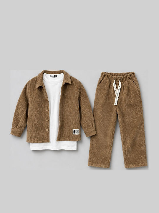 Kids Set with Pants 3 Pieces Brown