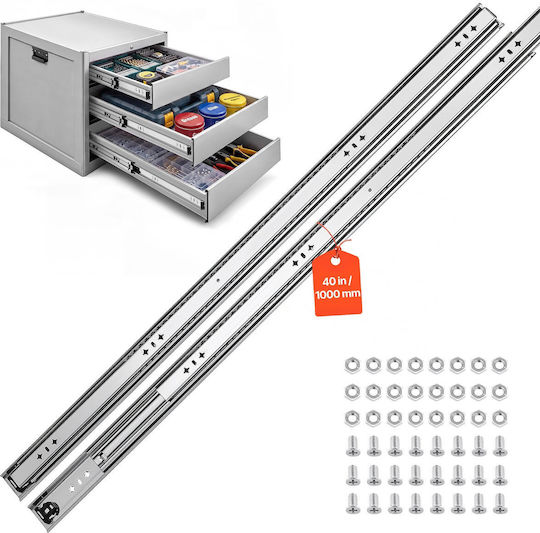Vevor Heavy-Duty Drawer Slides 100 cm Side-Mount Full Extension 120.2 kg Carbon Steel Pair Zxcthg265lbsegjz1001v0