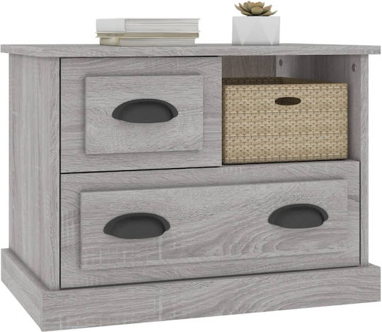 Wooden Bedside Table Grey 60x39x45cm