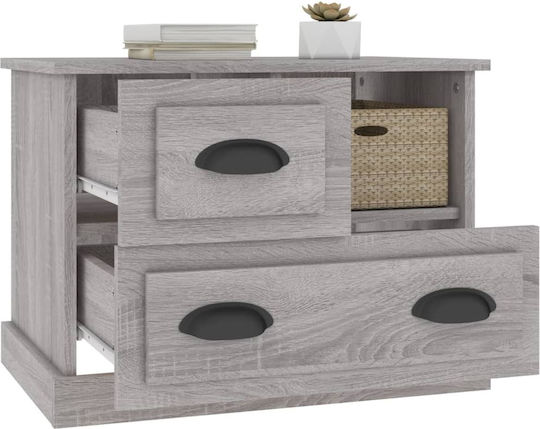 Wooden Bedside Table Grey 60x39x45cm