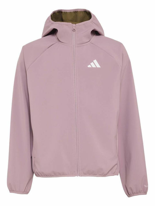 adidas Terrex Multi Climawarm Softshell Kids Sports Short Jacket Purple