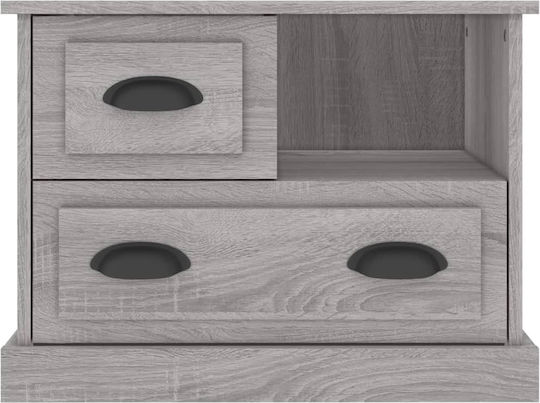 Wooden Bedside Table Grey 60x39x45cm