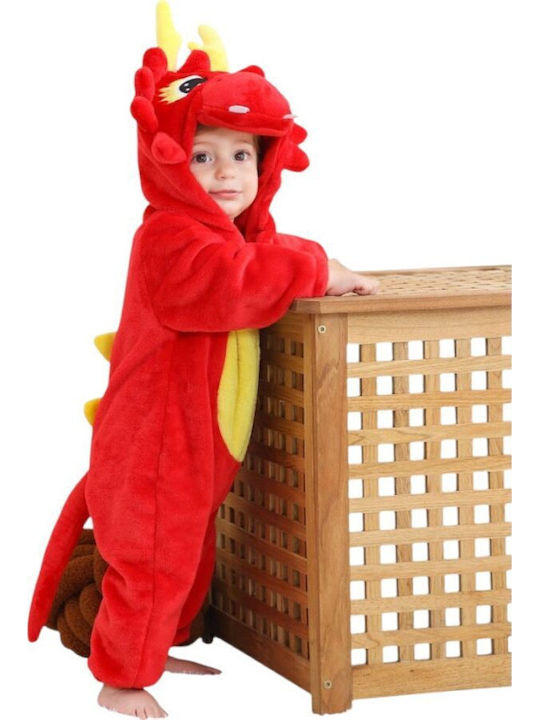 Queen Mother Παιδική Πιτζάμα Ολόσωμη Κόκκινη Red Dragon